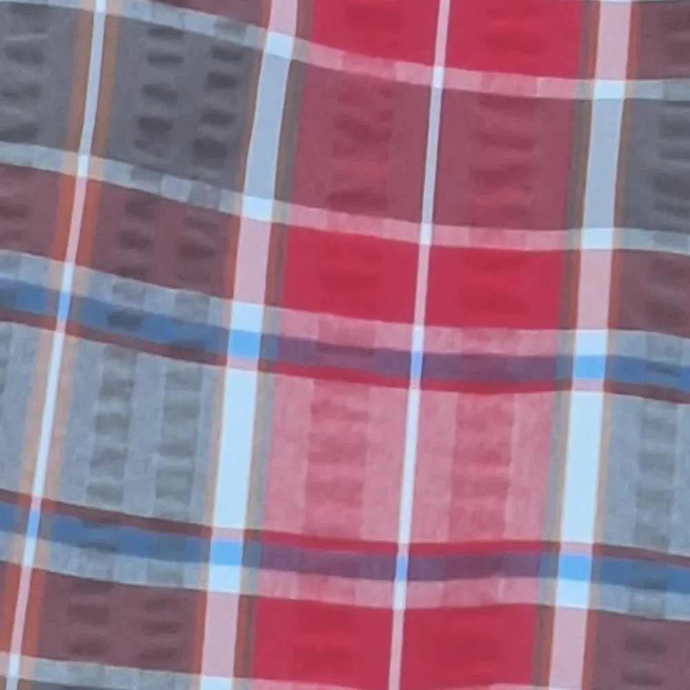 The North Face Seersucker Shirt QuickDry SS Alcoasta Red Plaid Button Up XXL 2XL